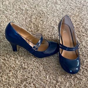 Deep Blue  Mary Jane Shoes